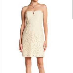 NWT J Crew Ivory Cathleen Strapless Dress in  Leavers Lace